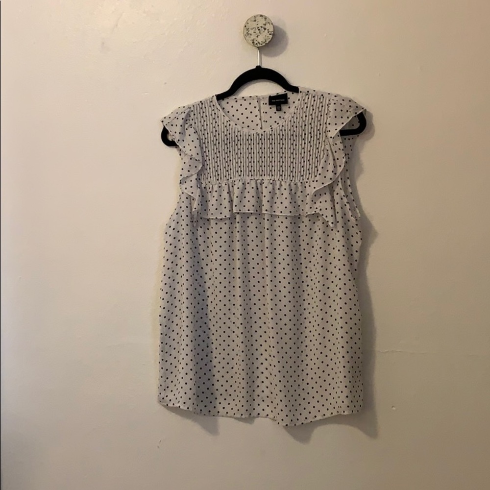 Who What Wear Chiffon Polka Dot Dress Blouse